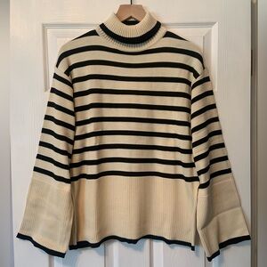 Striped Mock Neck Sweater